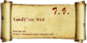 Takács Vid névjegykártya